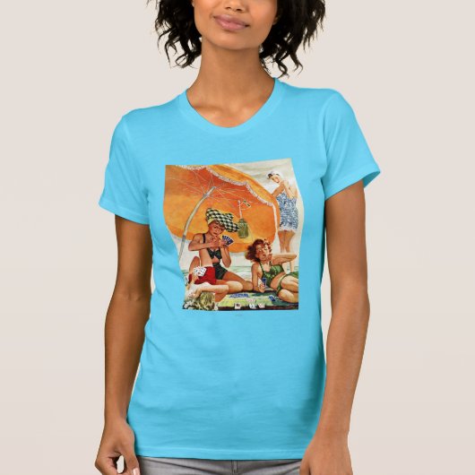 Kartenspiel am Strand von Alex Ross T-Shirt (Vorderseite)