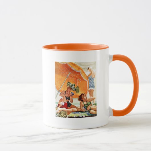 Kartenspiel am Strand von Alex Ross Tasse (Rechts)
