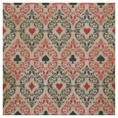 Kartenspiel-Anzug und Rollen auf Tan Stoff (Muster)