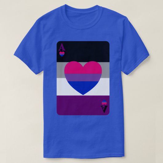 Kartenspiel Asexual und Biromantic T-Shirt (Design vorne)