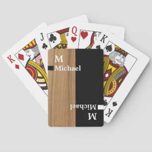 Kartenspiel aus Holz und Schwarz Spielkarten