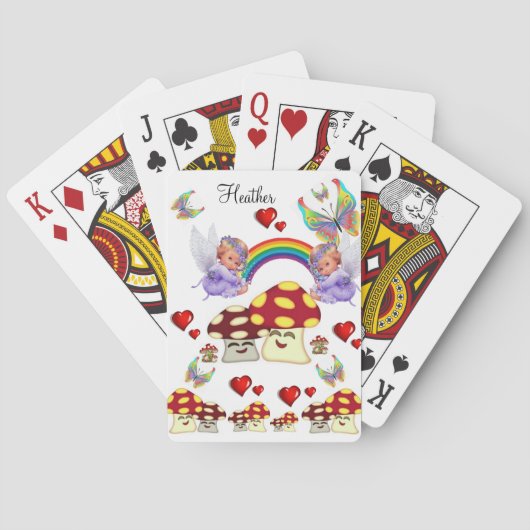 Kartenspiel-Deck Fairy Mushroom Rainbow Spielkarten (Rückseite)