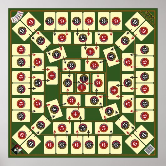 Kartenspiel der sechs Generationen - Genealogische Poster (Vorne)