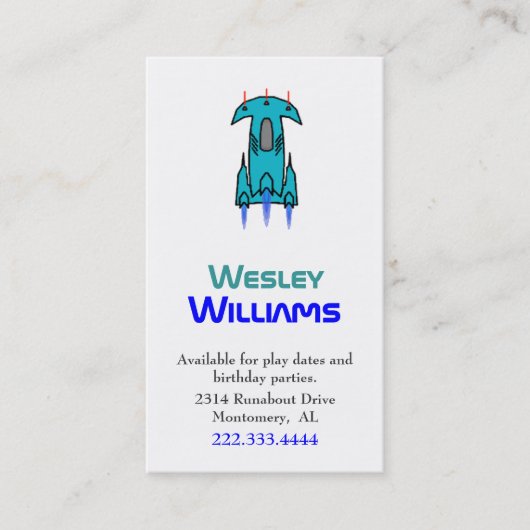 Kartenspiel des benutzerdefinierten Jungs Telefonnummerkarte (Vorderseite)