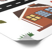 Kartenspiel für Kinder mit Straße, Autos und Häuse Poster (Ecke)