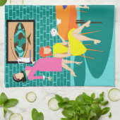 Kartenspiel-Geschirrtuch der Retro Frauen Handtuch (Gefaltet)