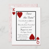 Kartenspiel King/Queen Save the Date Postcard Ankündigungspostkarte (Vorne/Hinten)