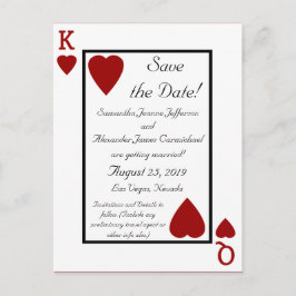 Kartenspiel King/Queen Save the Date Postcard Ankündigungspostkarte
