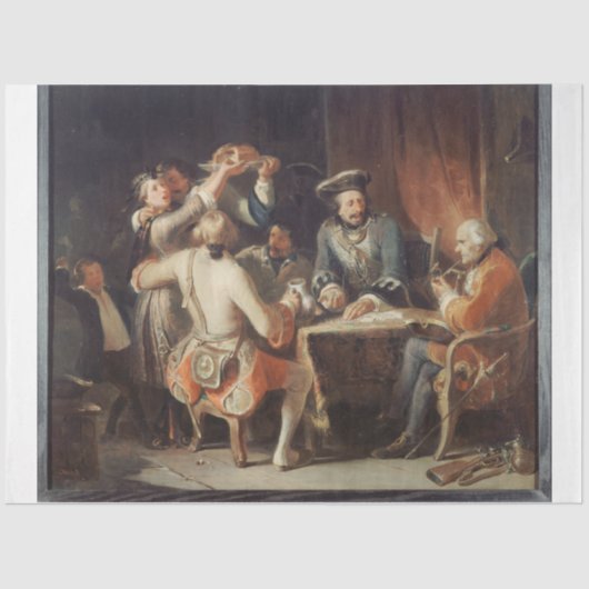 Kartenspiel-Malerei Ephemera Decoupage Seidenpapier (Vorderseite)