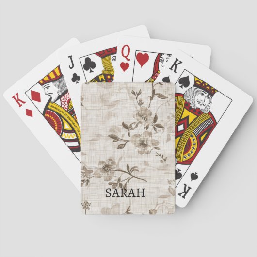 Kartenspiel mit brauner Blumenmuster Spielkarten (Rückseite)