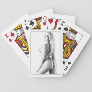 Kartenspiel, Nackte Frau 3/4 Spielkarten