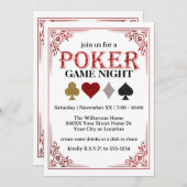 Kartenspiel Night Poker Party Einladung (Vorne/Hinten)