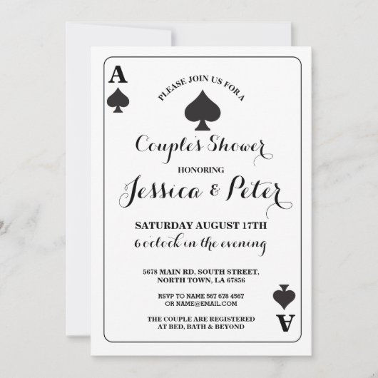 Kartenspiel oder King Queen Las Vegas Einladung (Vorderseite)