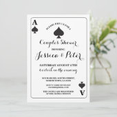 Kartenspiel oder King Queen Las Vegas Einladung (Stehend Vorderseite)