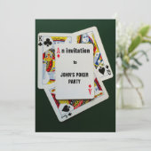 Kartenspiel Poker Party Einladung (Stehend Vorderseite)