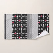 Kartenspiel, Poker, Tischkarten, Schwarz und Rot Badhandtuch Set (Handtuch)