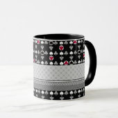 Kartenspiel, Poker, Tischkarten Tasse (VorderseiteRechts)