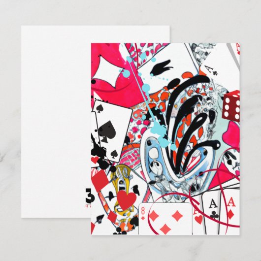 Kartenspiele Dankeskarte (Vorne/Hinten)