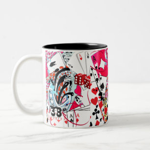 Kartenspiele Zweifarbige Tasse