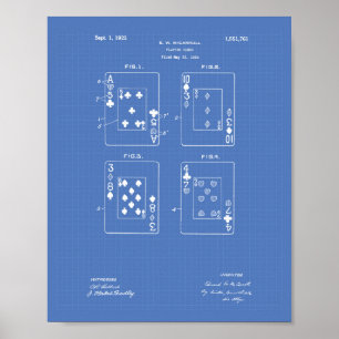Kartenspielen 1925 - Art Blueprint Poster
