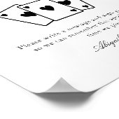 Kartenspielen alternativer Gästebuchsigne Poster (Ecke)