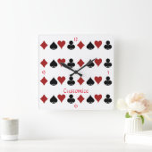 Kartenspielen Anzug Thunder_Cove Quadratische Wanduhr (Zuhause)