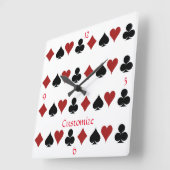 Kartenspielen Anzug Thunder_Cove Quadratische Wanduhr (Winkel)