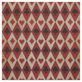 Kartenspielen auf Rot und Tan Stoff (Muster)
