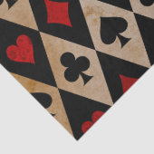 Kartenspielen auf Schwarz- und Tan-Decoupage Seidenpapier (Detail)