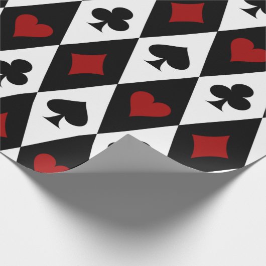 Kartenspielen auf Schwarz-Weiß-Anzügen Geschenkpapier (Ecke)