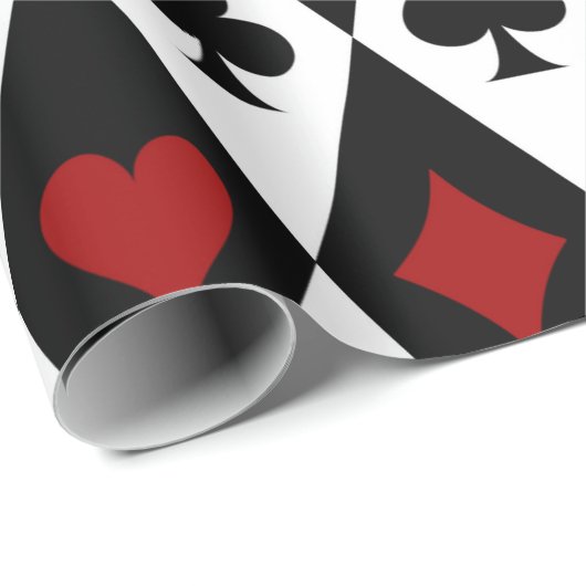 Kartenspielen auf Schwarz-Weiß-Anzügen Geschenkpapier (Rolleneckpunkt)