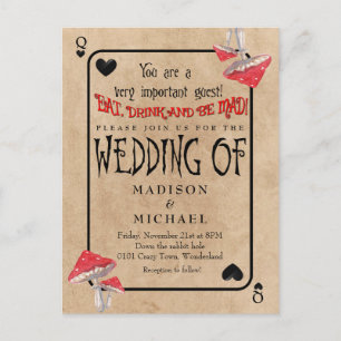 Kartenspielen beim Hochzeitsfeiern Feiertagspostkarte