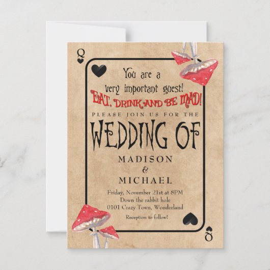 Kartenspielen beim Hochzeitsfeiern Magneteinladung (Vorderseite)