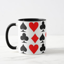 Kartenspielen (Clubs Hearts Spades Diamonds) Anzug Tasse