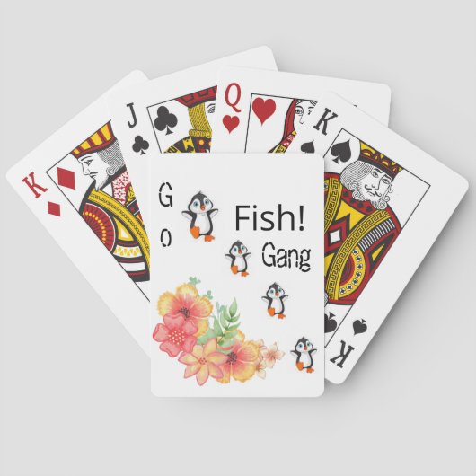 Kartenspielen Deck Pinguin Go Fisch Blumen Spielkarten (Rückseite)