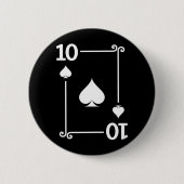 Kartenspielen Kostüm 10 Spades Card 10 Karte Button (Vorderseite)