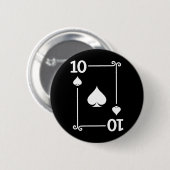 Kartenspielen Kostüm 10 Spades Card 10 Karte Button (Vorne & Hinten)