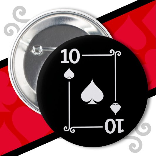 Kartenspielen Kostüm 10 Spades Card 10 Karte Button