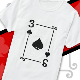 Kartenspielen Kostüm 3 Spaziergang Card Drei Karte T-Shirt