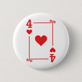 Kartenspielen Kostüm vier Herzkarte 4 Button (Vorderseite)