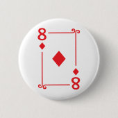 Kartenspielen Kostümkarte 8 Diamanten Button (Vorderseite)