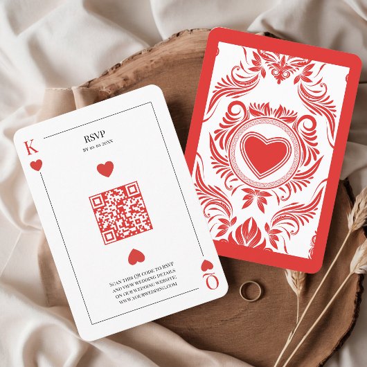 Kartenspielen Las Vegas Wedding QR Code RSVP Karte
