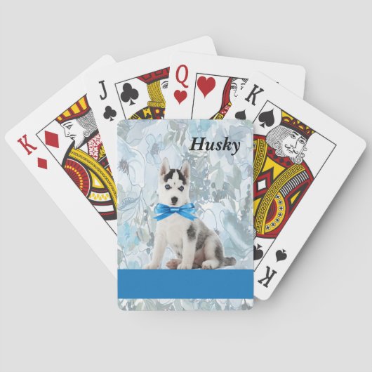 Kartenspielen mit Husky Illustration Spielkarten (Rückseite)