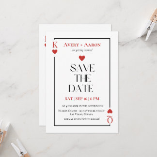 Kartenspielen Save the Date Las Vegas Wedding Einladung