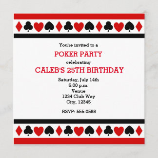 Kartenspielen Suites Casino Poker Party Einladunge Einladung