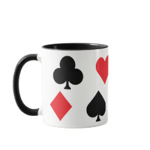 Kartenspielen von Anzügen in Rot und Schwarz