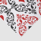 Kartenspielen von Anzügen und Rollen auf der White Seidenpapier (Detail)