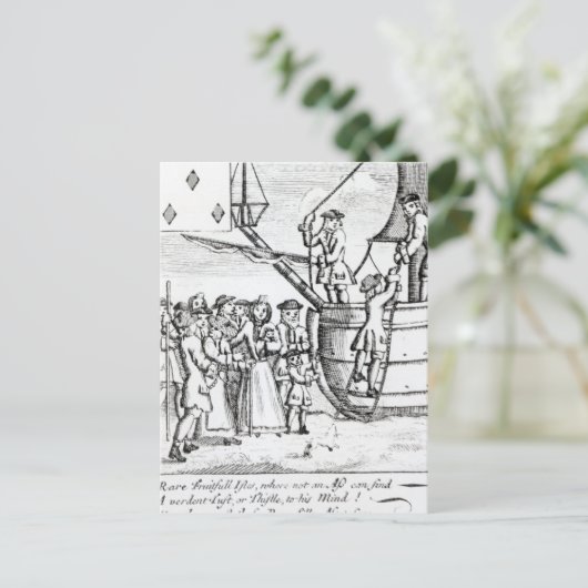 Kartenspielen von Einwanderern, die ankommen Postkarte (Stehend Vorderseite)