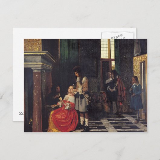 Kartenspieler, c.1663-65 postkarte (Vorne/Hinten)