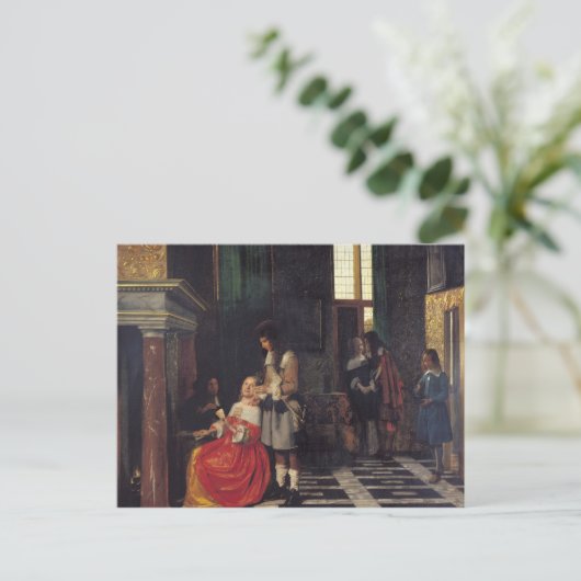 Kartenspieler, c.1663-65 postkarte (Stehend Vorderseite)